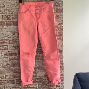 7 for All Mankind distresses neon skinny